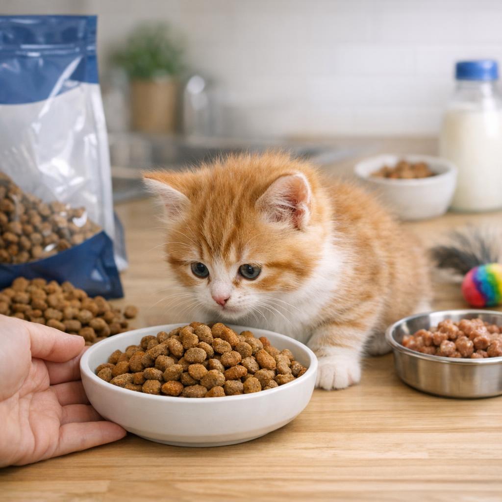 Как приучить к сухому корму котенка