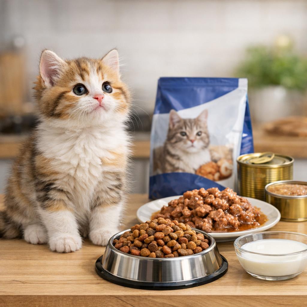 Как перевести котенка на корм