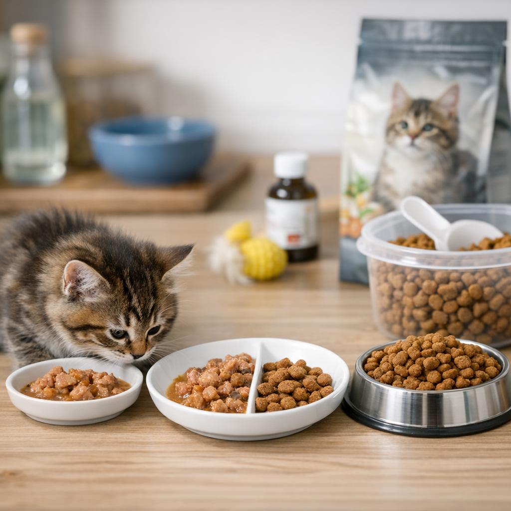 Как перевести котенка на сухой корм