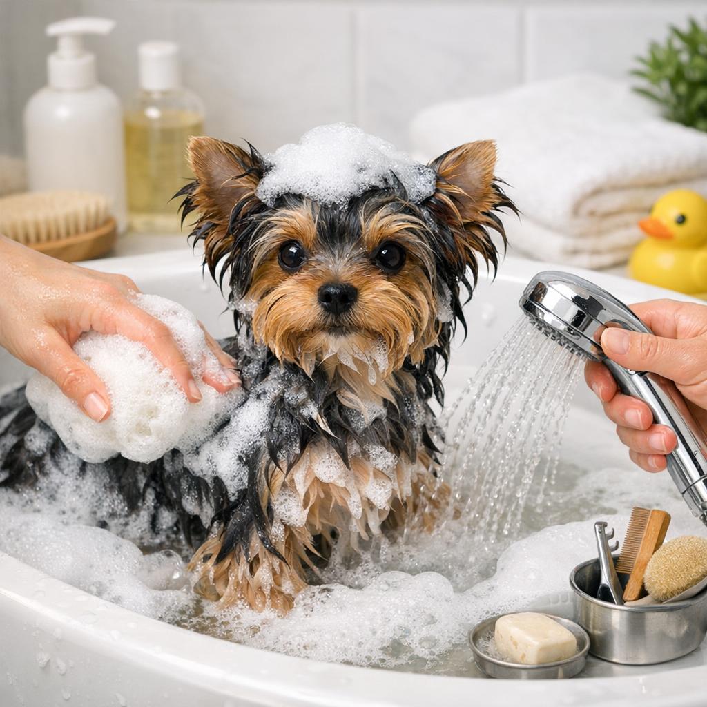Как купать щенка йорка