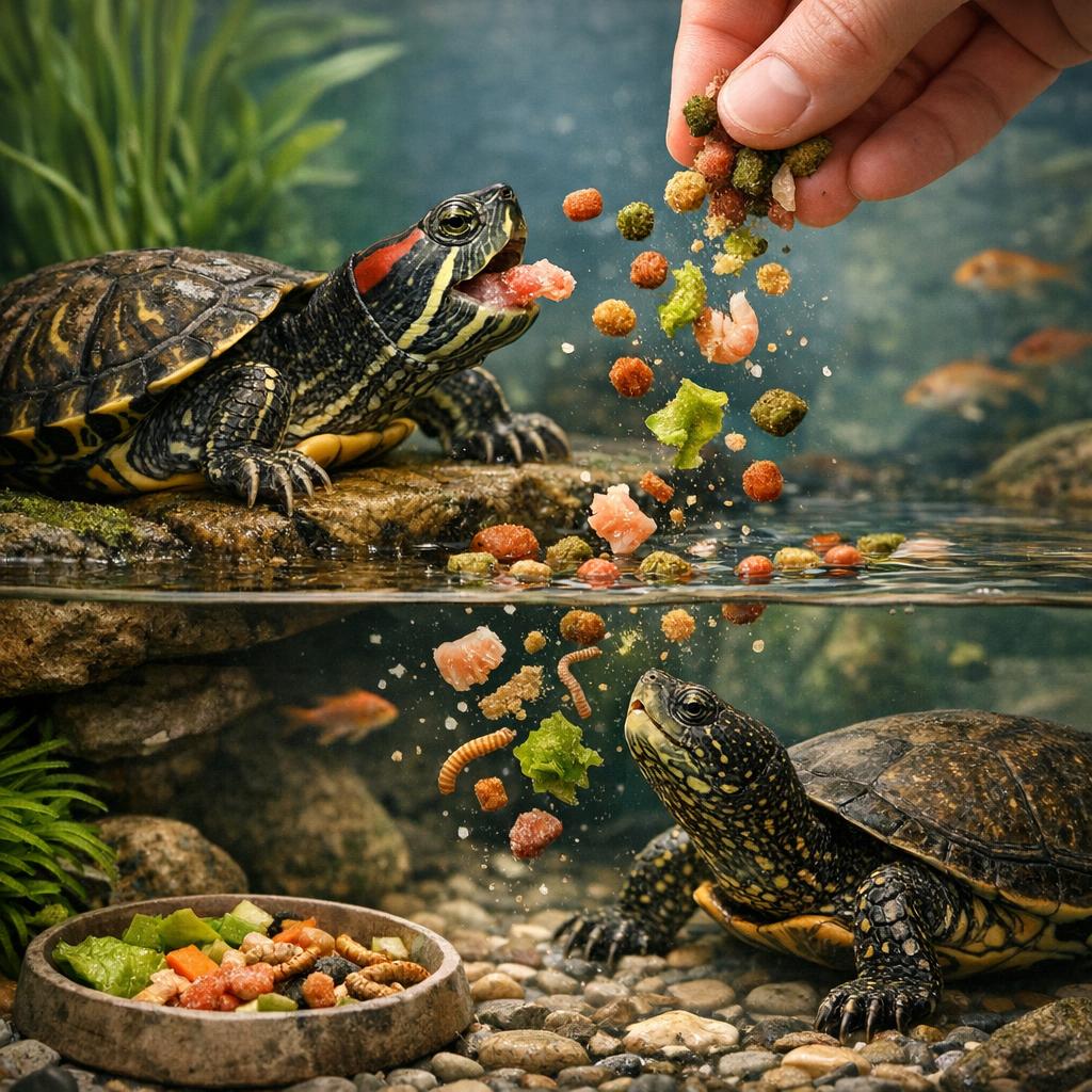 Как кормить водяных черепах