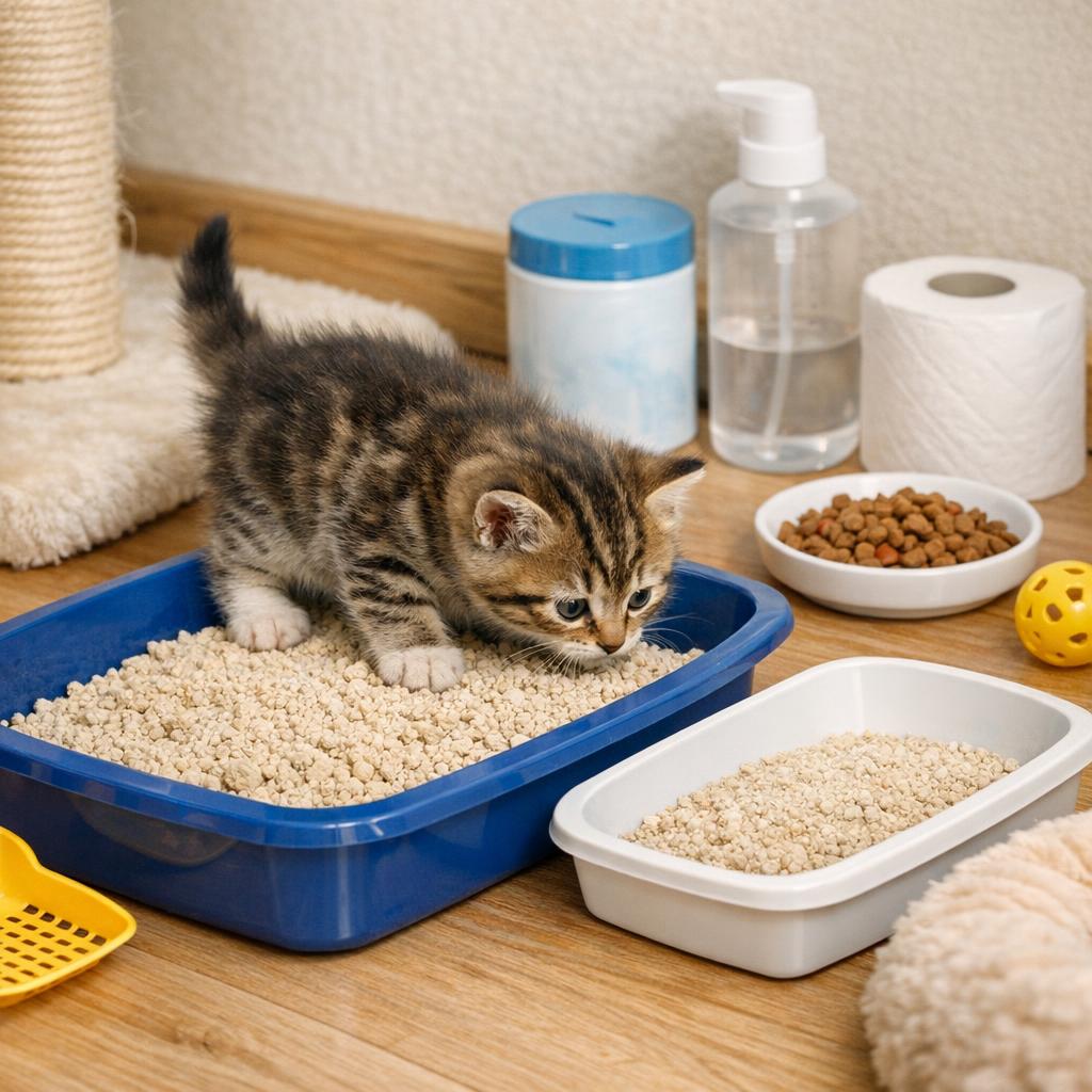 Как приучить месячного котенка к туалету