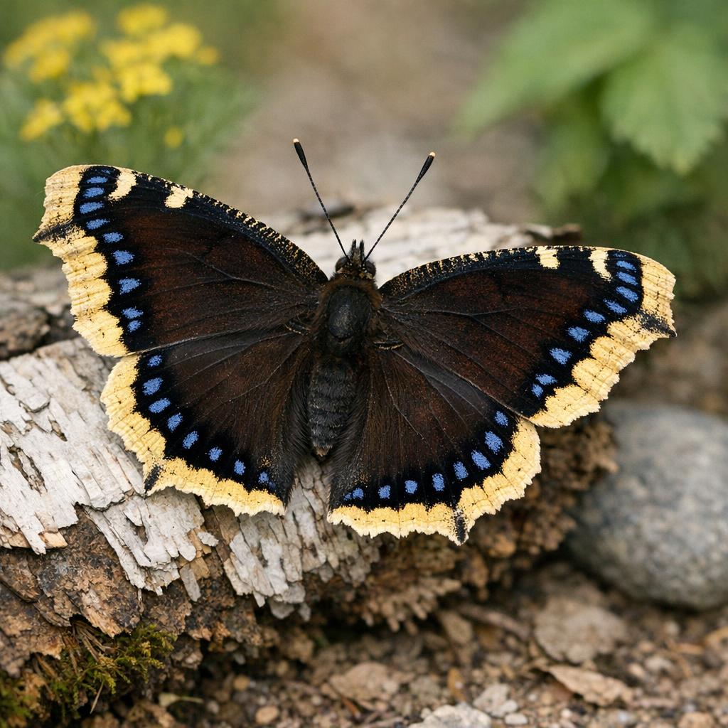 Как выглядит бабочка траурница