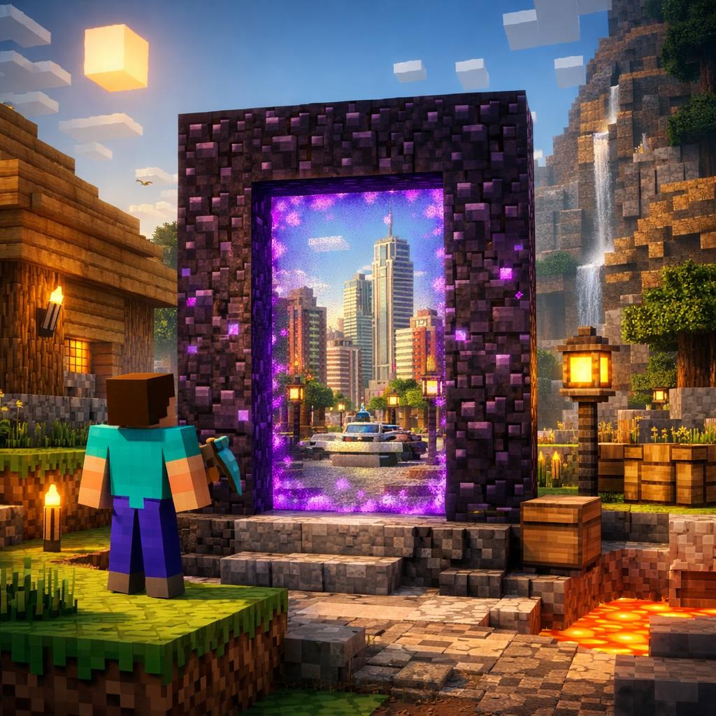 Как сделать портал в город в майнкрафте без модов