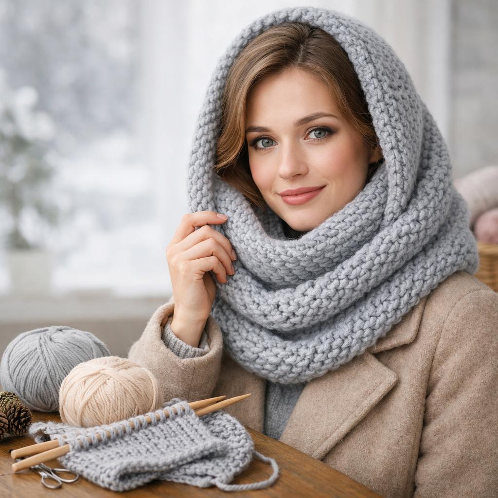Снуд спицами для начинающих