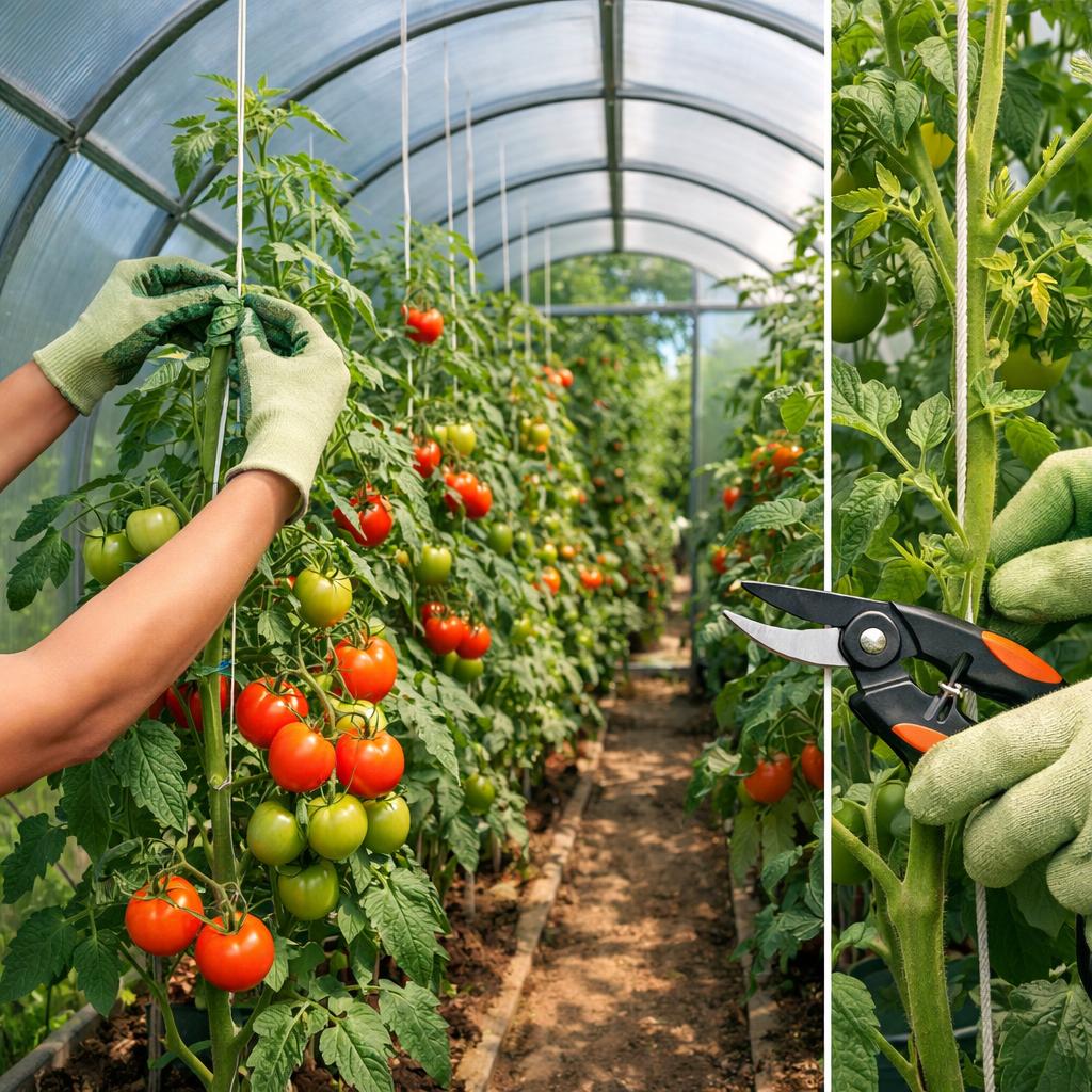 Как подвязать помидоры в теплице из поликарбоната