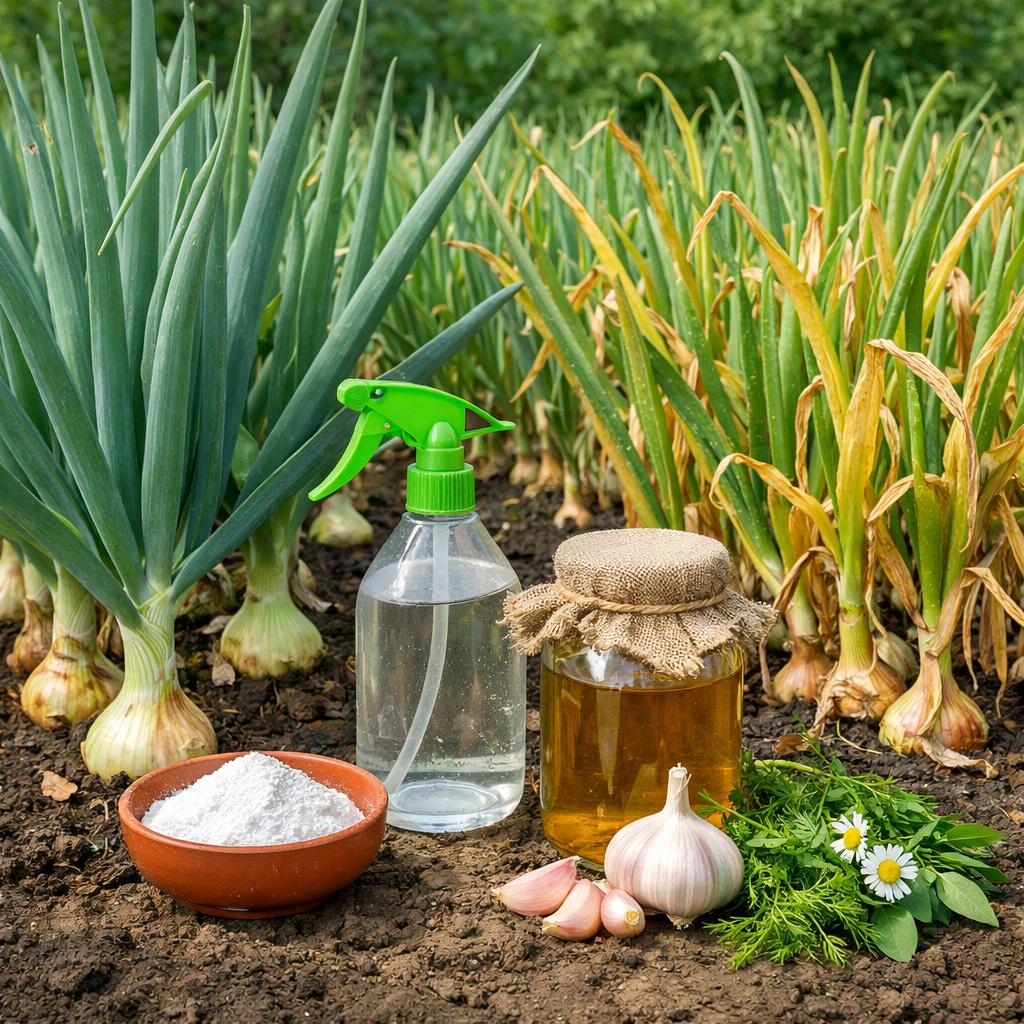 Что делать, чтобы лук не желтел: народные средства