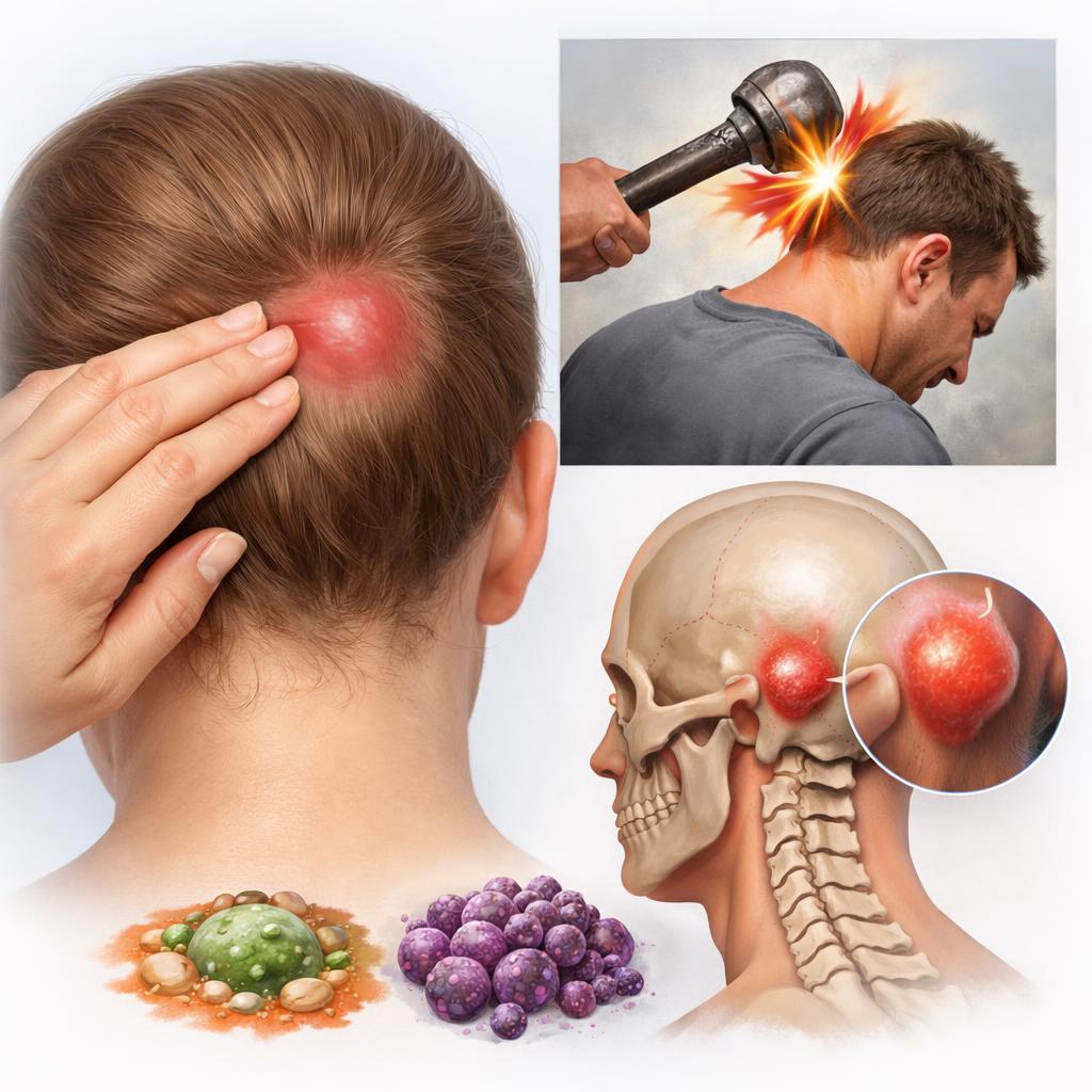 Отчего появляется шишка на затылке