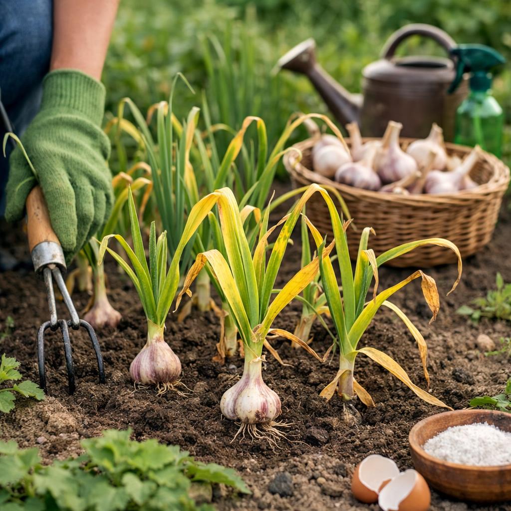 Что делать, чтобы чеснок не желтел: народные способы