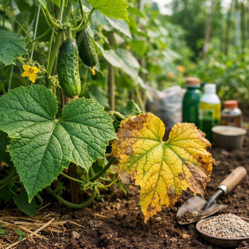 Что нужно делать, чтобы листья огурцов не желтели