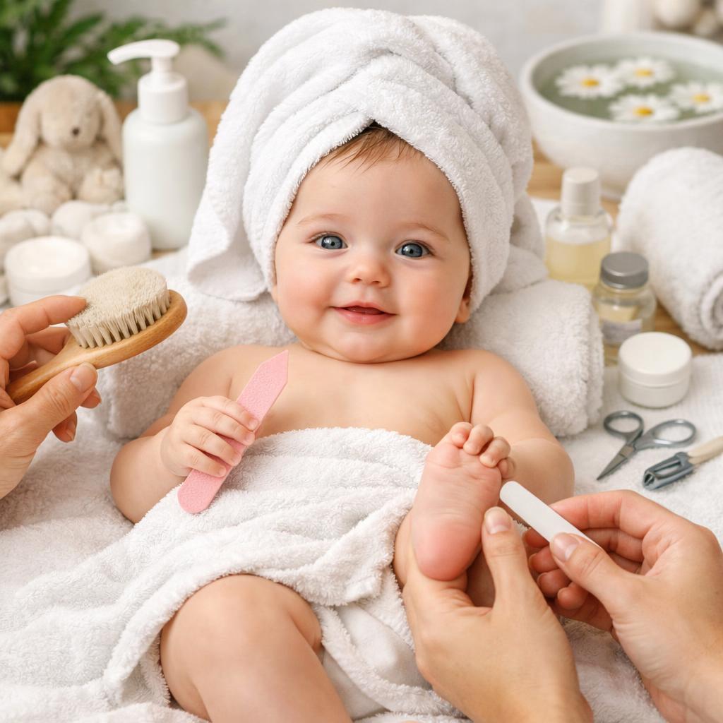 Младенец в домашнем салоне красоты Младенец в домашнем салоне красоты