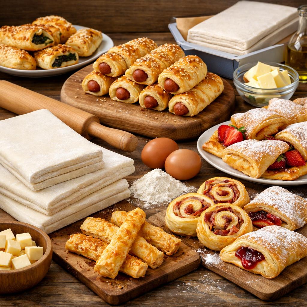 Пять простых рецептов из готового слоеного теста