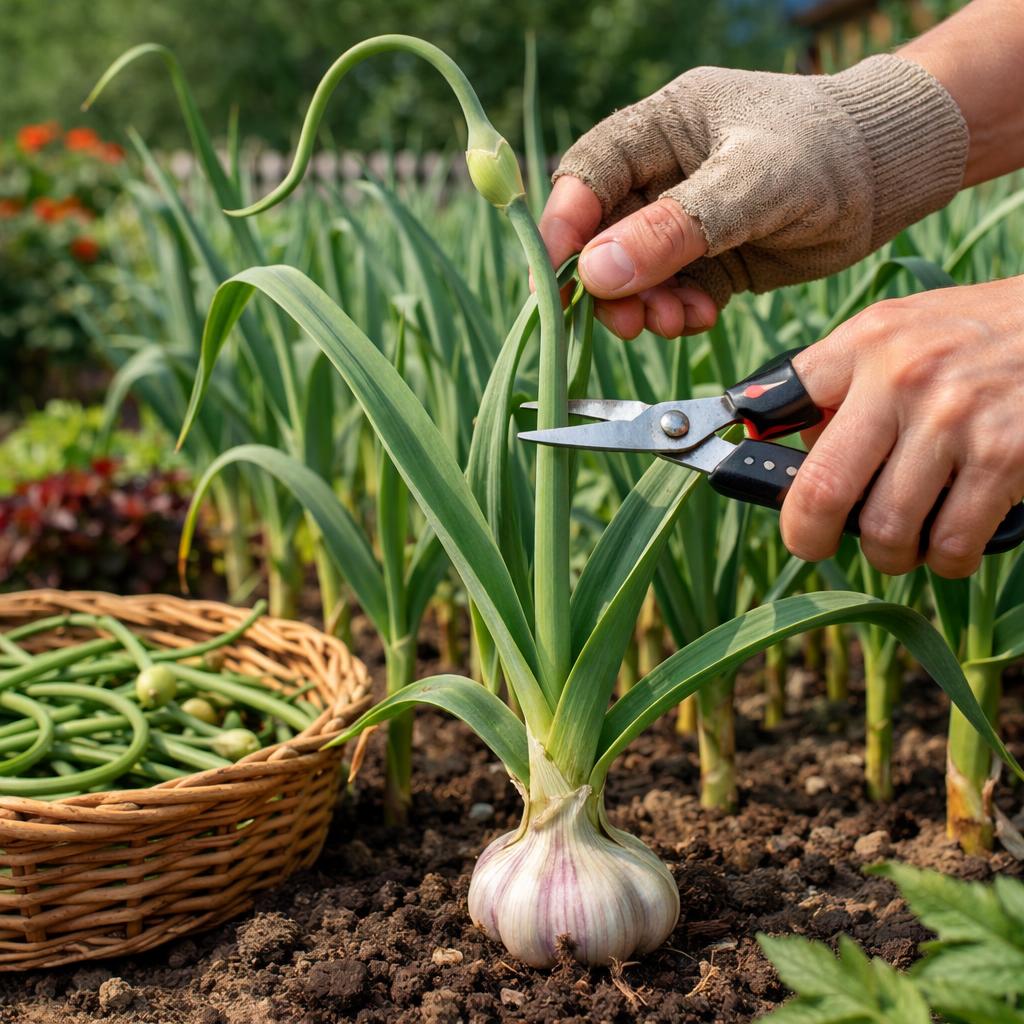 Как правильно удалить стрелки с чеснока, чтобы получить крупную головку