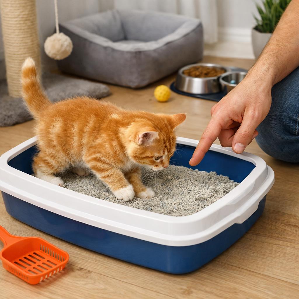 Как приучить кота к лотку