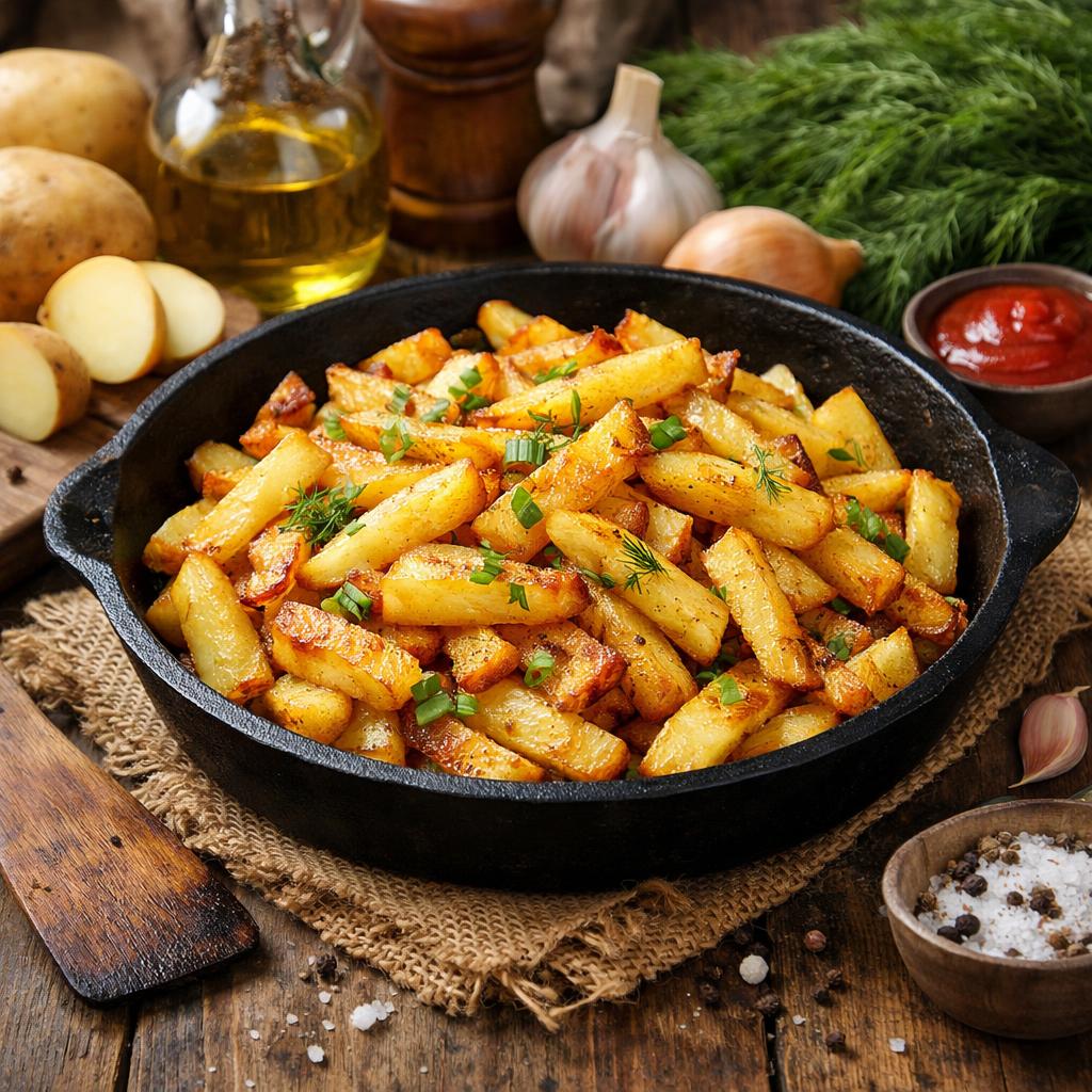 Как приготовить домашнюю жареную картошку