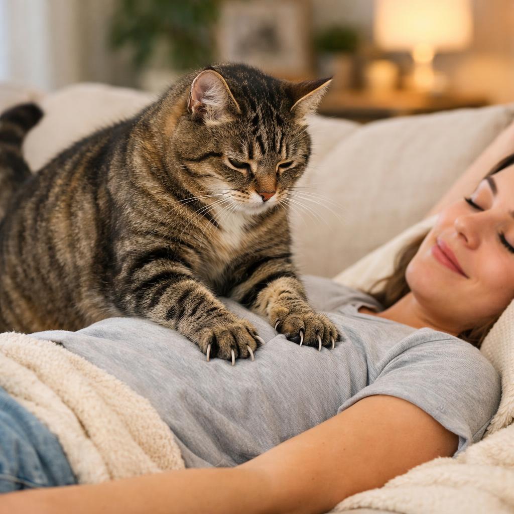 почему кошка топчет вас лапками