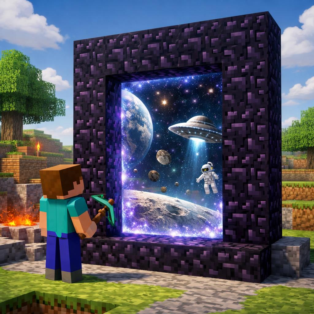 Как построить портал в космос в майнкрафте