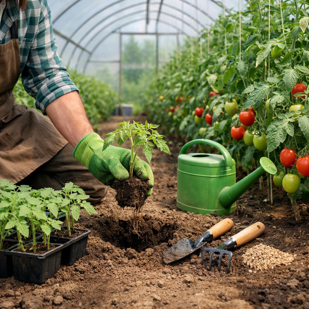 Когда высаживать помидоры в теплицу