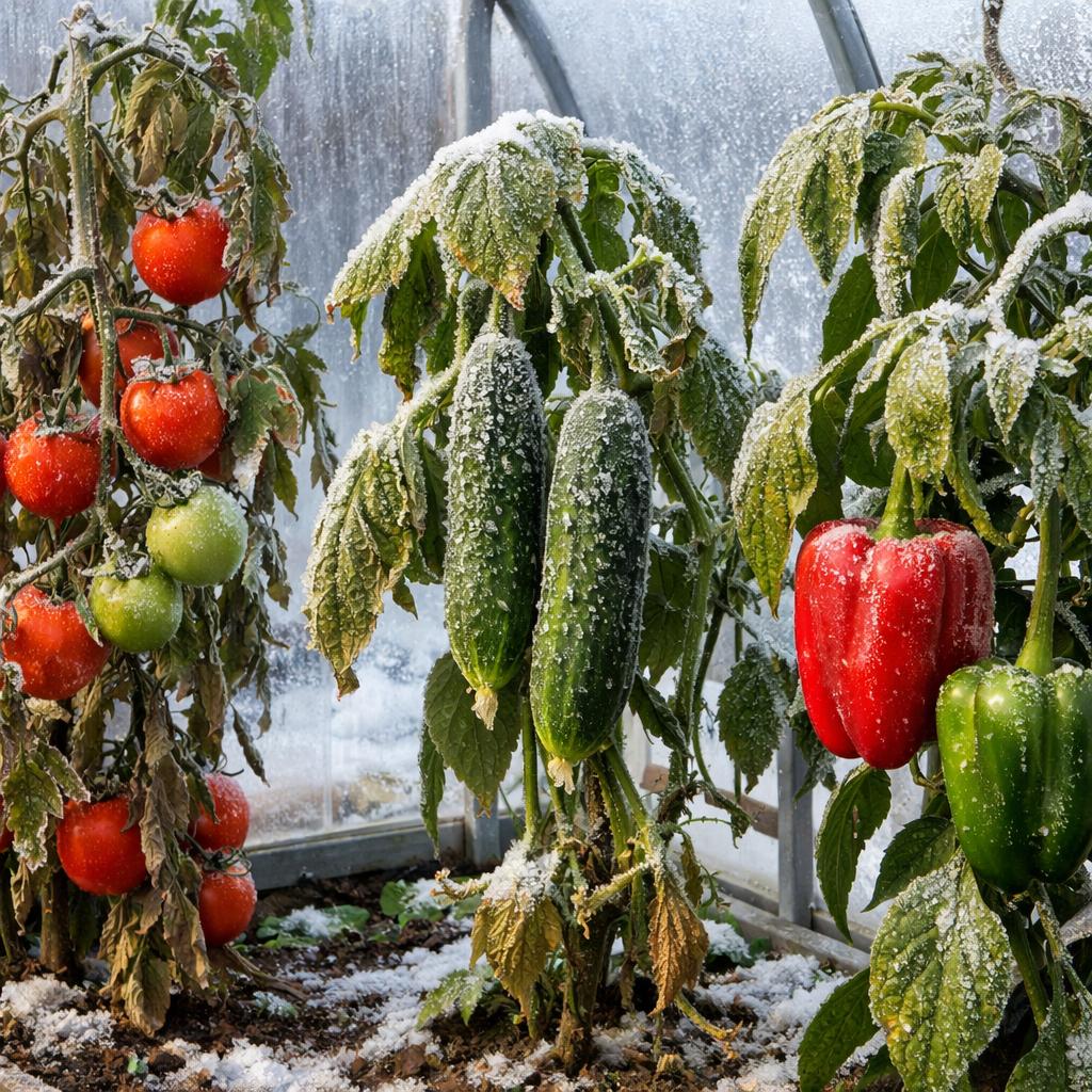 Какую минимальную температуру выдерживают помидоры, огурцы и перцы