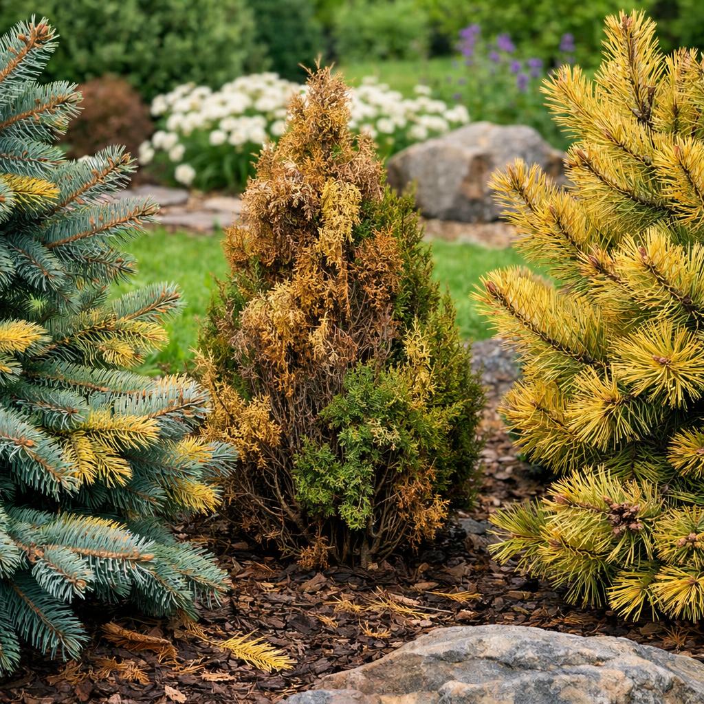 Пожелтение хвойных - частая картина весной