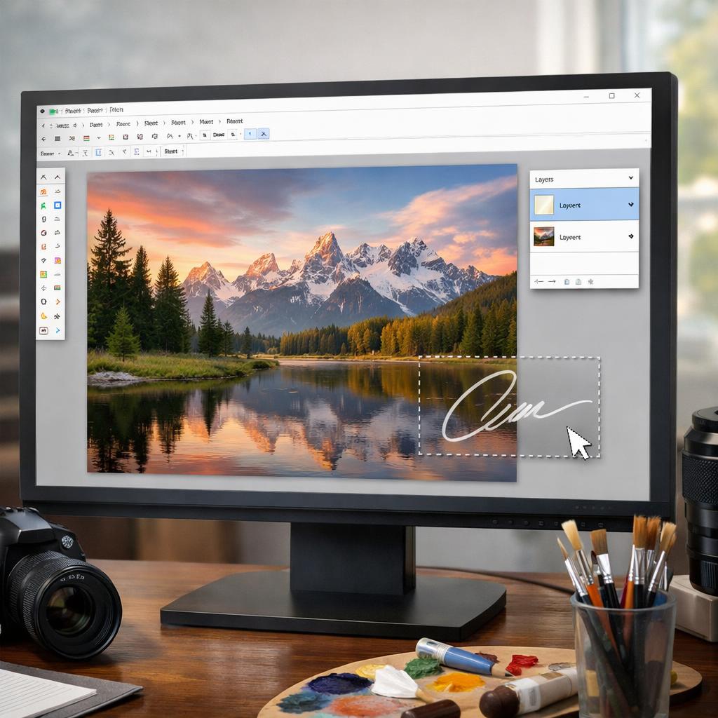Как сделать водяной знак на фото в Paint Как сделать водяной знак на фото в Paint