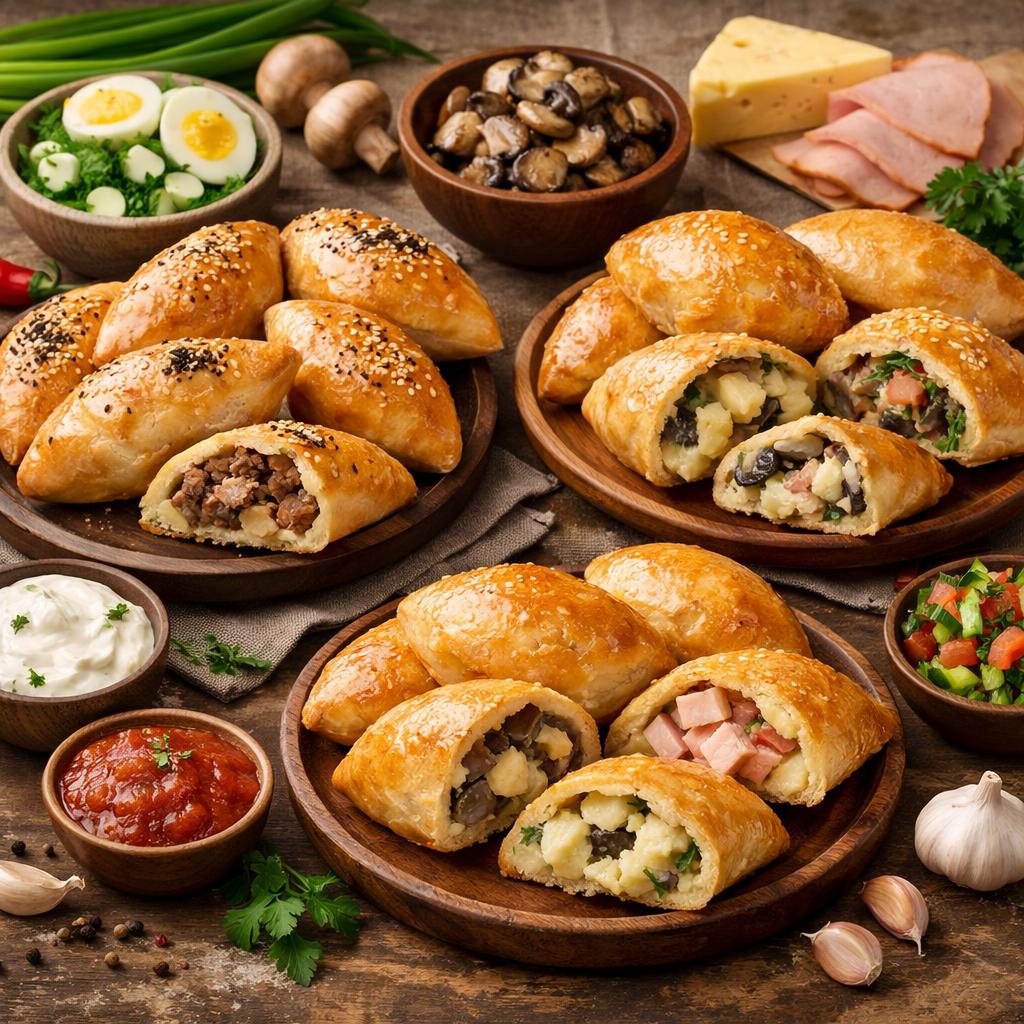 Как приготовить закусочные пирожки с различными начинками