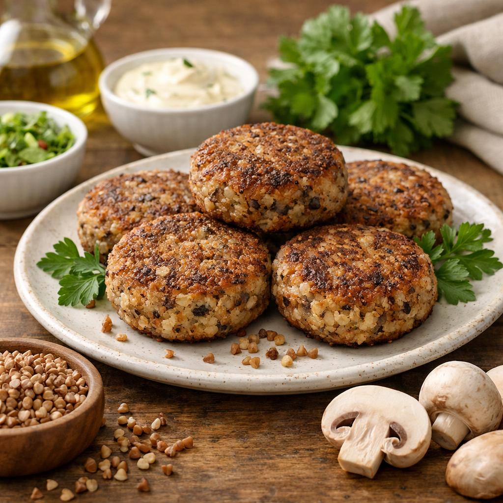 Котлеты из гречневой крупы и шампиньонов