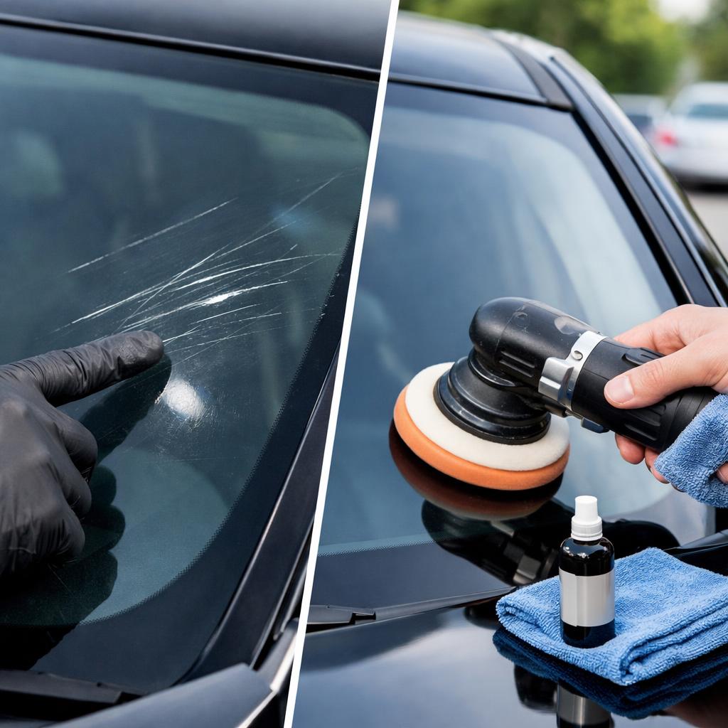 Избавится от царапин на стекле авто