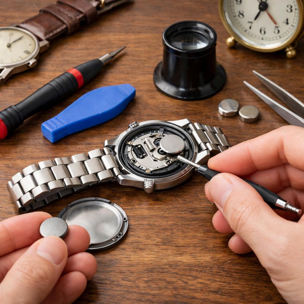 Как поменять батарейку в наручных часах самому?